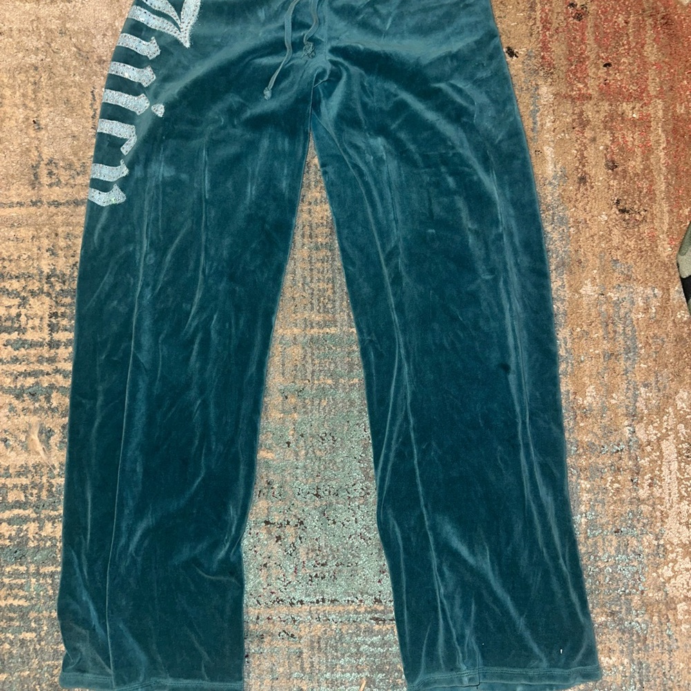 VINTAGE Juicy Couture Teal Velvet Pants 👑